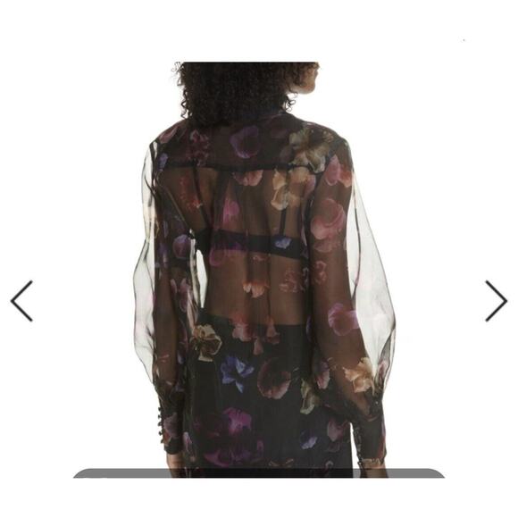 NWT $300 Equipment Boleyn 100% Silk Sheet Floral Button Front Blouse Small - Picture 2 of 13